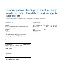 (2014-11) Comprehensive Planning for Electric Power Supply in Haiti: Regulatory, Institutional and Tariff Report