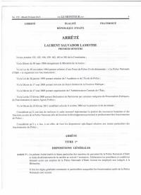 Order Establishing the Special Personnel Statute of the Haitian National Police