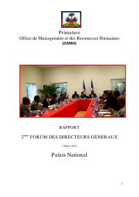 Report on the 2nd Forum of Directors-General (7 March 2013)