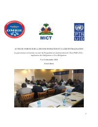 Proceedings of the Fort-Liberté Departmental Forum on Deconcentration and Decentralization under PME-2023