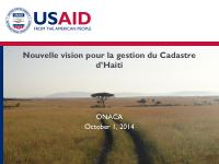 (2014-10-01) A New Vision for Managing Haiti's Cadastre