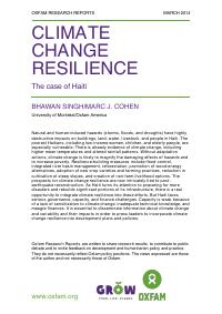 Climate Change Resilience: the case of Haiti