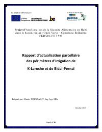 Updated Parcel Survey of the K-Laroche and Bidal-Pernal Irrigation Perimeters, Belladère