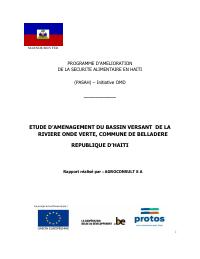 Development Study for the Onde Verte River Watershed, Commune of Belladère