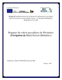 Parcel Survey of the Bidal-Pernal Irrigation Perimeter, Belladère