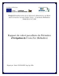 Parcel Survey of the Croix-Fer Irrigation Perimeter, Belladère