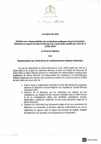 (2026-07) Sikilè N° 018 Premye Minis la sou responsablite enstitisyon piblik yo nan pwosesis elektoral la