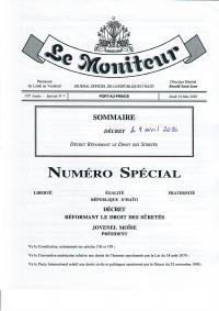 (2020-05) Decree Reforming the Law of Security Interests (Le Moniteur, Special No. 7, 14 May 2020)
