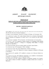 (2012-06) Draft Law Creating the National Education Fund (FNE)