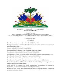 (2017-06) Draft Law Creating the National Entrepreneurship Development Agency (ANDE)