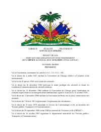 (2017-06) Draft Law on the Organisation of the National Civil Aviation Office (OFNAC)