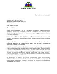 (2017-03-29) Roadmap for the Ministry of Commerce and Industry (Pierre Marie du Mény)