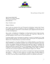 (2017-03-29) Roadmap for the Ministry for the Status of Women and Women's Rights (Eunide Innocent)