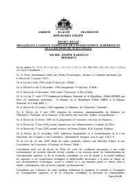 Bill Organising the National Agency for Higher Education and Scientific Research