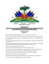 Bill Instituting the Single National Identity Card and on the Protection of Personal Data