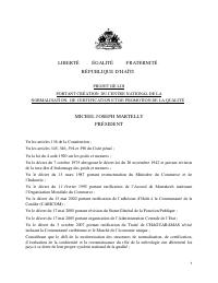 Bill Creating the National Centre for Standardisation, Certification and Quality Promotion