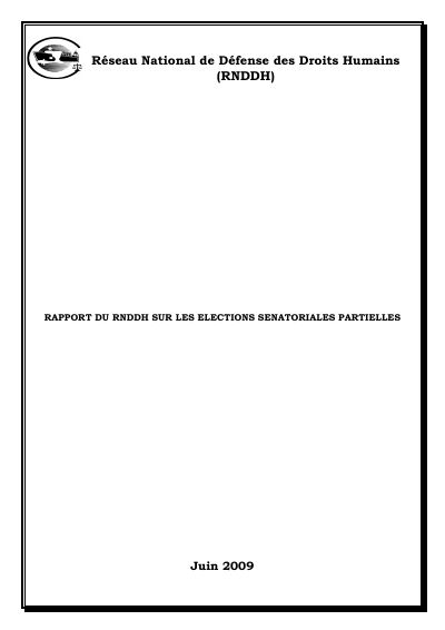 RNDDH report on the partial senatorial elections of 19 April 2009
