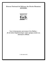 The Events at La Saline: From Hegemonic Struggle Between Armed Gangs to State Massacre