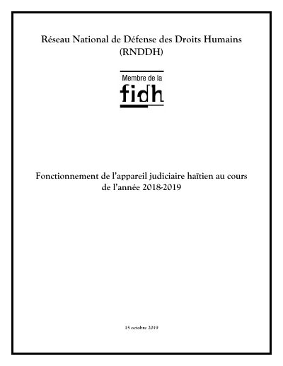 Functioning of the Haitian judicial system during the 2018-2019 year