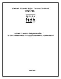 (2020-06) Attacks on Deprived Neighbourhoods: The RNDDH Demands an End to the Protection of Armed Gangs by Those in Power, 23 June 2020