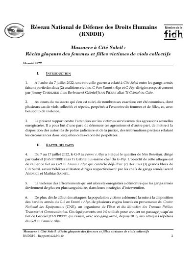 Massacre at Cité Soleil: the accounts of the women and girls subjected to collective rape