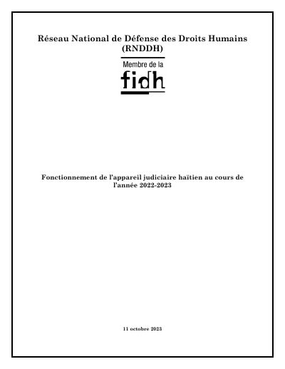 Functioning of the Haitian judicial system during the 2022-2023 year