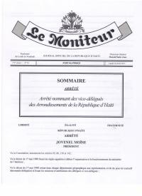 (2017-03-29) Order Appointing Vice-Delegates of the Arrondissements of the Republic of Haiti