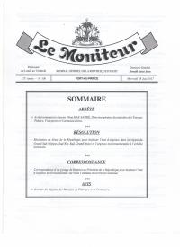 (2017-06-28) Order Appointing Vilma Max André Director General of the Ministry of Public Works, Transport and Communications