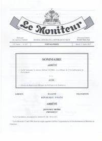 (2017-07-11) Order Appointing Abelard Saurel Vice-Delegate of the Fort-Liberté Arrondissement