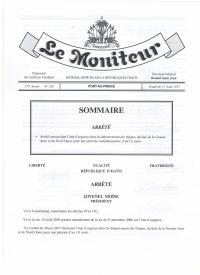 (2017-08-11) Order Renewing the State of Emergency in Nippes, Sud, Grand'Anse and Nord-Ouest