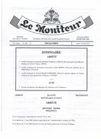 (2017-08-14) Order Appointing the Directors General of the BHDA and the National Library, and the Deputy Director General of UCREF