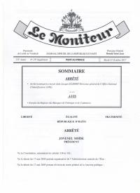 (2017-10-31) Order Appointing Jude Jacques Élibert Director General of the National Identification Office (ONI)