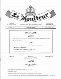 (2018-03-29) Order Appointing Pierrot Exama and Franck Noisimond Members of the High Wage Council