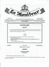 (2018-07-13) Order Declaring of Public Utility the Land Along a Road Section in Port-de-Paix, Saint-Louis du Nord and Anse-à-Foleur