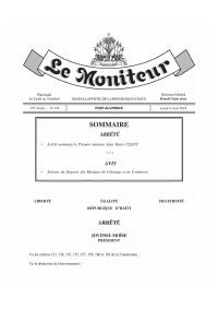 (2018-08-06) Order Appointing Jean Henry Céant Prime Minister