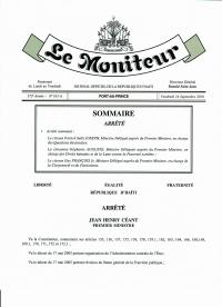 (2018-09-14) Order Appointing a Minister Delegate to the Prime Minister for Electoral Affairs and Other Government Members