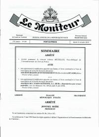 (2018-10-23) Order Appointing Johnny Metellus Vice-Delegate of the Port-au-Prince Arrondissement