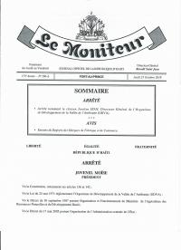 (2018-10-25) Order Appointing Jocelyn Jean Director General of the Artibonite Valley Development Organisation (ODVA)