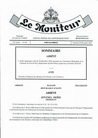 (2018-12-28) Order Repealing the 20 December 2018 Order Appointing a Municipal Commission for Port-de-Paix