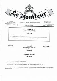 (2019-02-21) Order Creating the Facilitation Committee for the Inter-Haitian National Dialogue