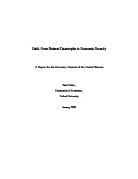 (2009) Haiti: From Natural Catastrophe to Economic Security - A Report for the Secretary-General of the United Nations