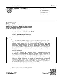 (2016) Yon nouvo apwòch fas ak kolera an Ayiti - Rapò Sekretè Jeneral la (A/71/620)