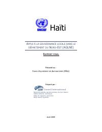 (2009) Support to Local Governance in the Nord-Est Department: Final Report