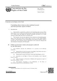 Concluding Observations on the Combined Second and Third Periodic Reports of Haiti (CRC/C/HTI/CO/2-3)