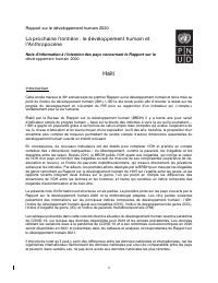 (2020) Human Development Report 2020: Briefing Note for Countries — Haiti