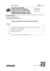 (2022) Country programme document for Haiti (2023-2027)