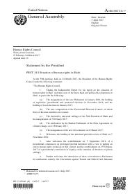 (2017-03) Situation of Human Rights in Haiti: Statement by the President of the Human Rights Council, 24 March 2017