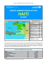 UNICEF Humanitarian Action Report 2008: Haiti