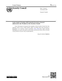 (2023-10) Rapò peryodik ONUDC bay Konsèy Sekirite a, oktòb 2023