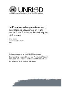 (2018) The Impoverishment of Haiti's Middle Classes and its Economic and Social Consequences